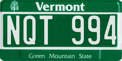 VT license plate NQT994