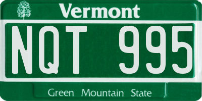 VT license plate NQT995