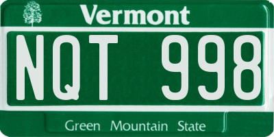 VT license plate NQT998