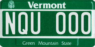 VT license plate NQU000
