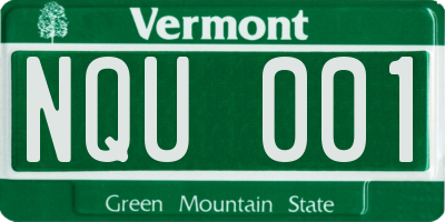 VT license plate NQU001