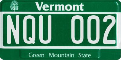 VT license plate NQU002