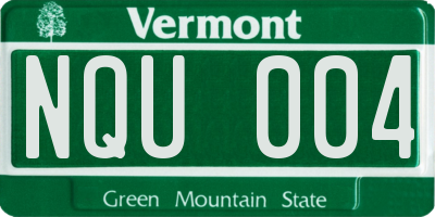 VT license plate NQU004
