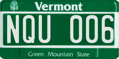 VT license plate NQU006