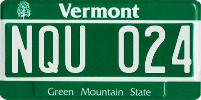 VT license plate NQU024