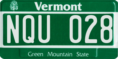 VT license plate NQU028
