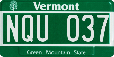 VT license plate NQU037