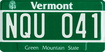 VT license plate NQU041