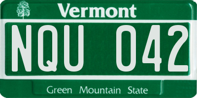 VT license plate NQU042