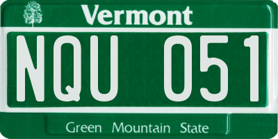 VT license plate NQU051