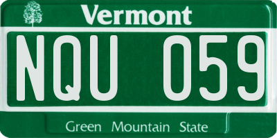 VT license plate NQU059