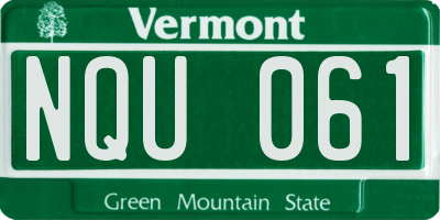 VT license plate NQU061