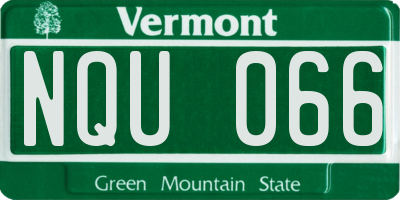 VT license plate NQU066