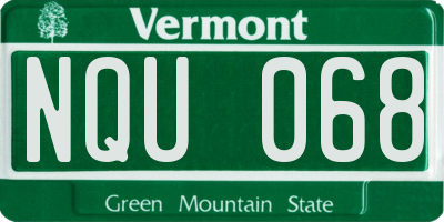 VT license plate NQU068