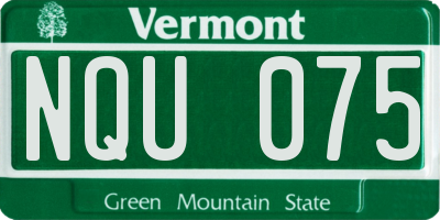 VT license plate NQU075