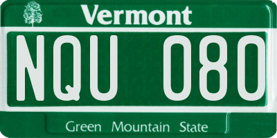 VT license plate NQU080
