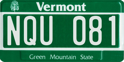 VT license plate NQU081