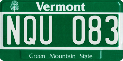 VT license plate NQU083