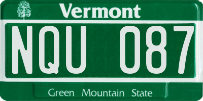 VT license plate NQU087