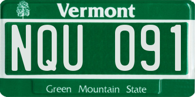 VT license plate NQU091