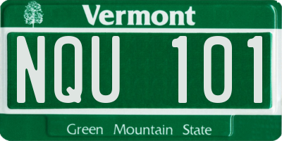 VT license plate NQU101