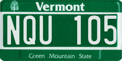 VT license plate NQU105