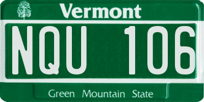 VT license plate NQU106