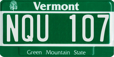 VT license plate NQU107