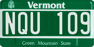 VT license plate NQU109