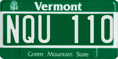 VT license plate NQU110