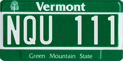 VT license plate NQU111