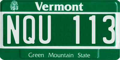 VT license plate NQU113