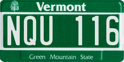 VT license plate NQU116