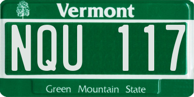 VT license plate NQU117