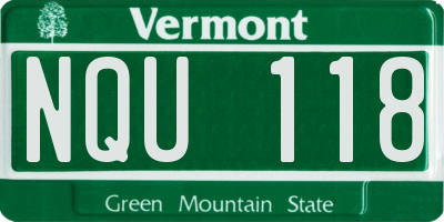 VT license plate NQU118