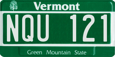 VT license plate NQU121