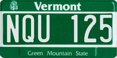 VT license plate NQU125