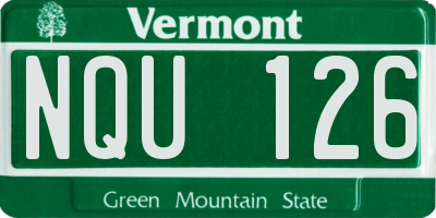 VT license plate NQU126