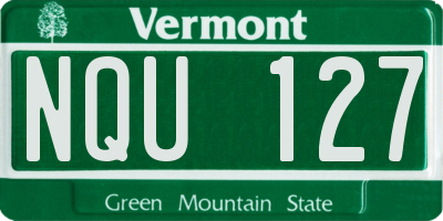 VT license plate NQU127