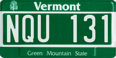 VT license plate NQU131