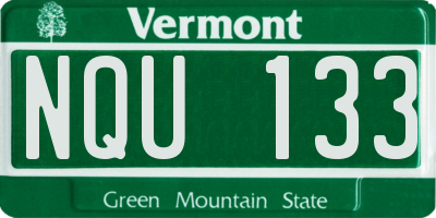 VT license plate NQU133