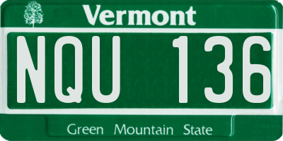 VT license plate NQU136
