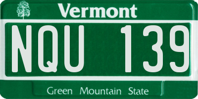 VT license plate NQU139