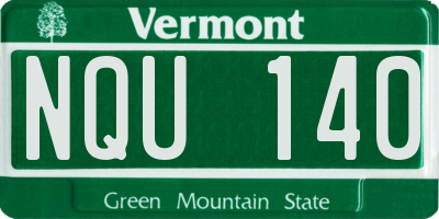 VT license plate NQU140