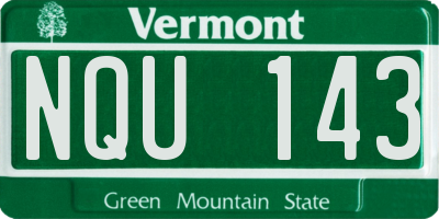 VT license plate NQU143