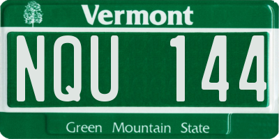 VT license plate NQU144