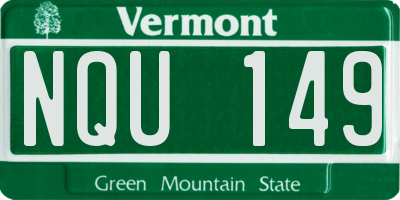 VT license plate NQU149