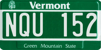 VT license plate NQU152
