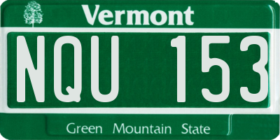 VT license plate NQU153