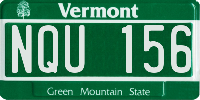 VT license plate NQU156